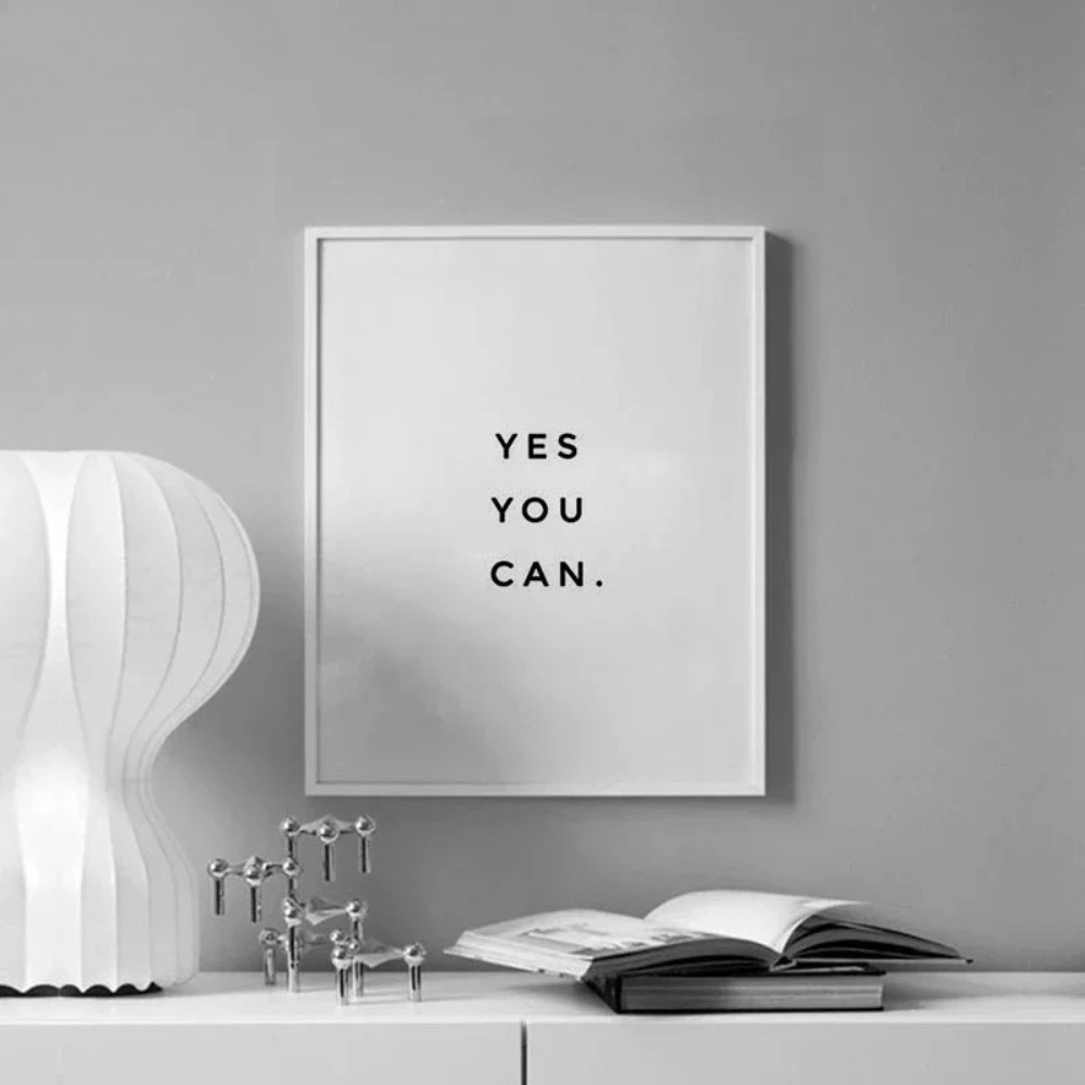 Photography Quotes - Yes You Can Motivational Phrase Poster