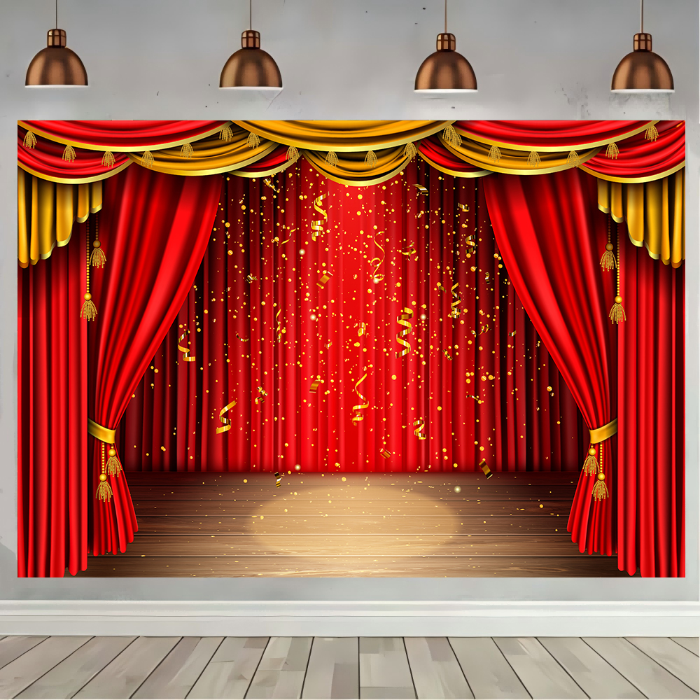 Photography Kit Pro - Red Theater Curtain Party Backdrop Stage
