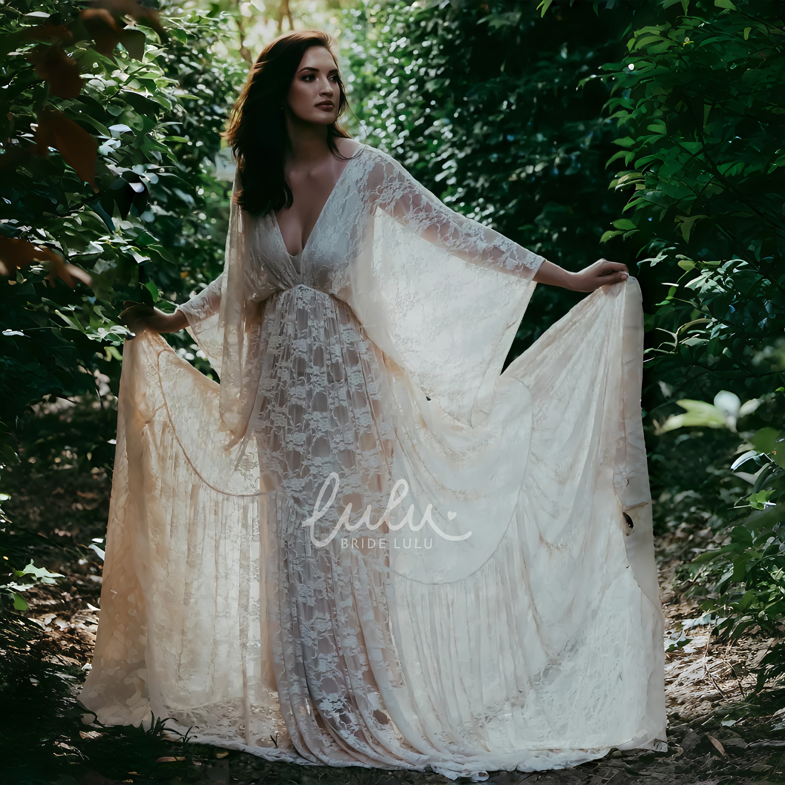 Photography Club - See Through Lace Boho Maternity Photography