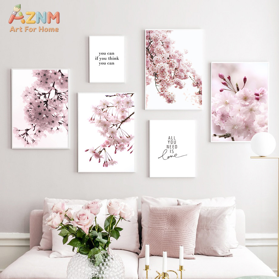 AZNM Pink Cherry Blossom Canva - Photography Quotes reseña y precio