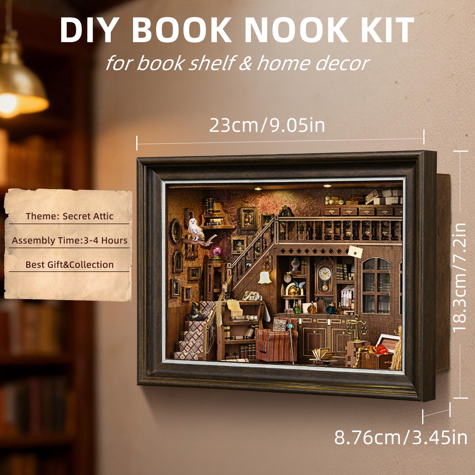 Book Nook Kit Secret Attic DIY - Photography Hacks reseña y precio