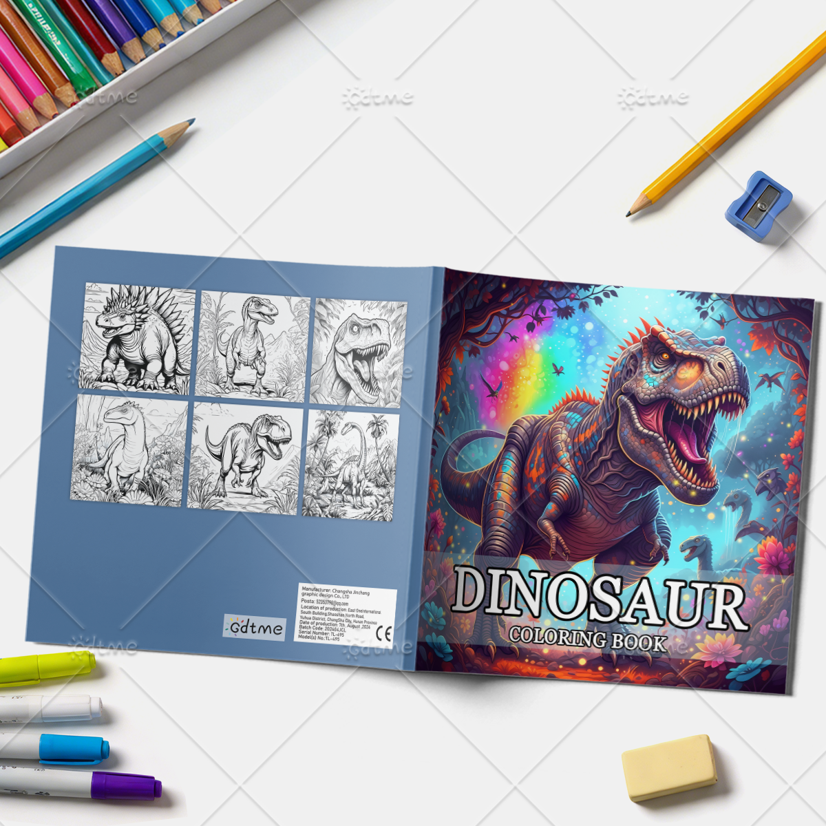 DINOSAUR Coloring Book Adult R - Photography Of Book reseña y precio