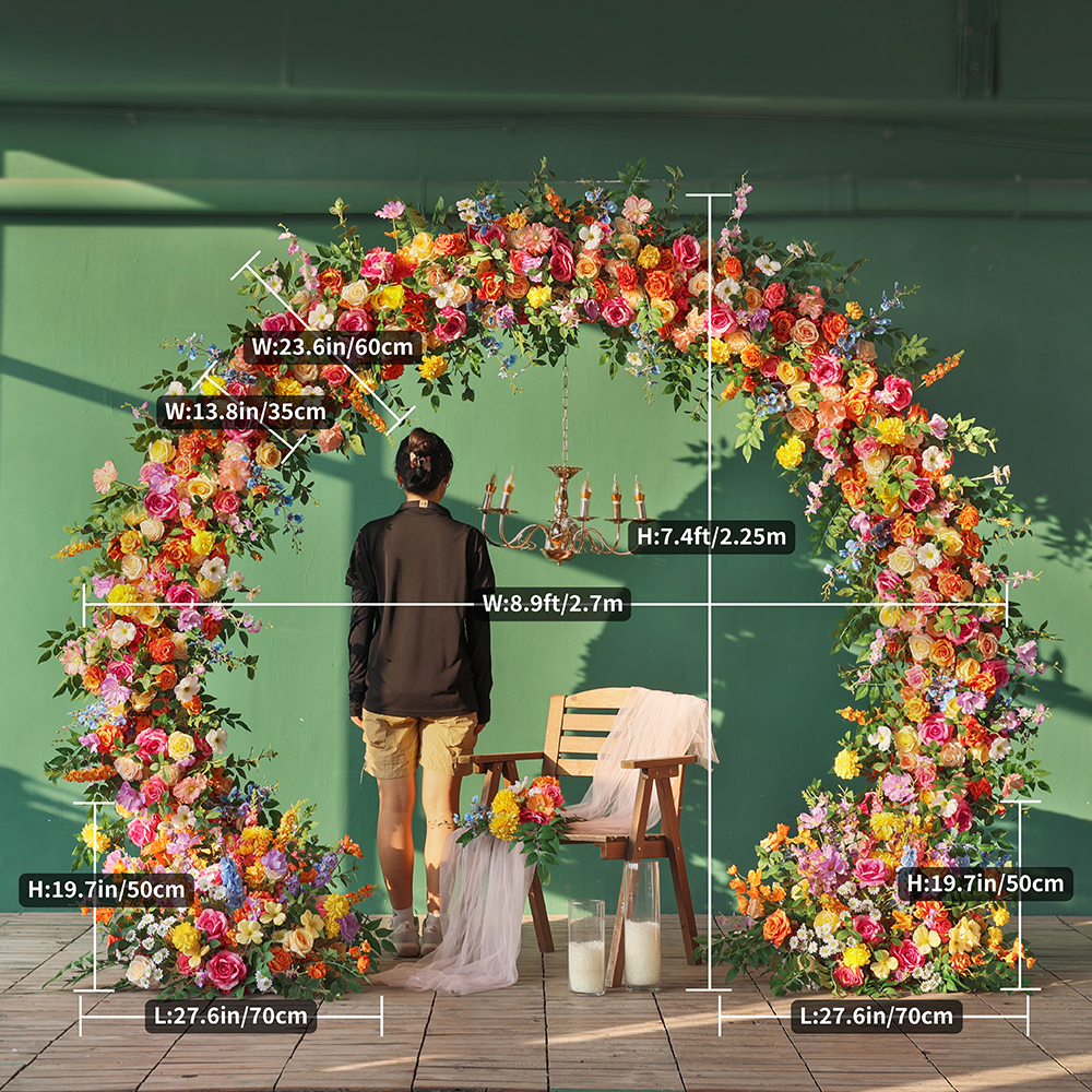 Orange Circle Artificial Flowe - Photography Graduation reseña y precio