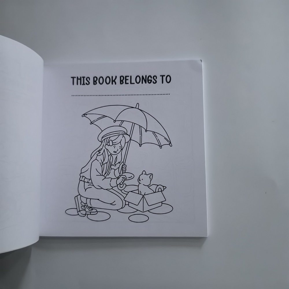Cat & Girl Cute Easy Coloring  - Photography Of Book reseña y precio