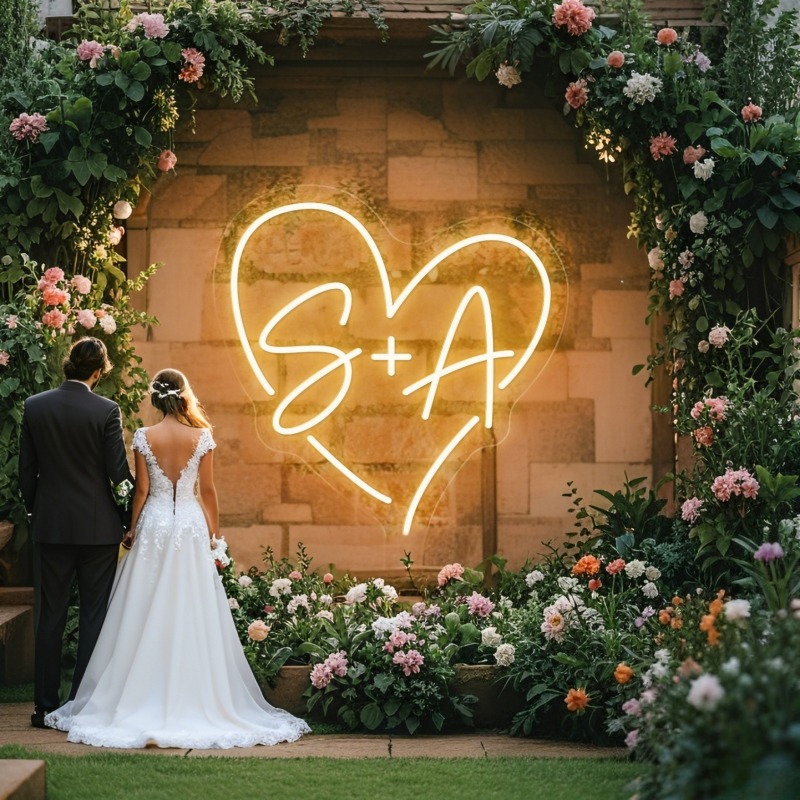 Custom Initials Heart LED Neon - Photography Graduation reseña y precio