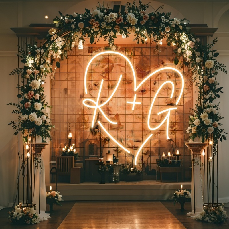 Custom Initials Heart LED Neon - Photography Graduation reseña y precio