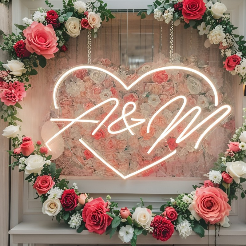 Custom Initials Heart LED Neon - Photography Graduation reseña y precio