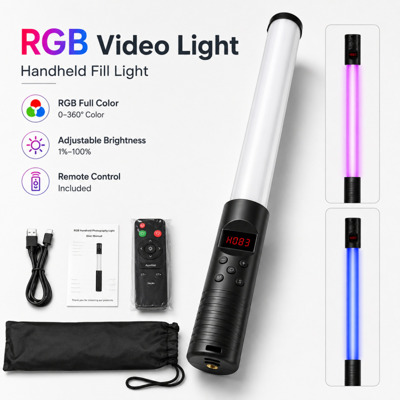 RGB Handheld Video Light Wand, - Photography Umbrella Lights reseña y precio