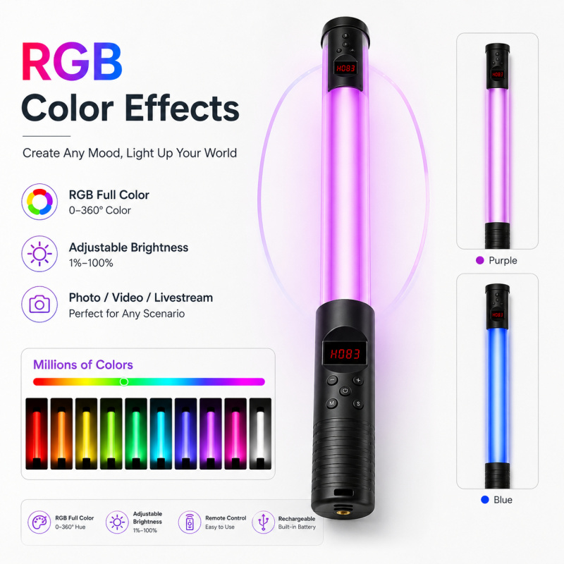 RGB Handheld Video Light Wand, - Photography Umbrella Lights reseña y precio