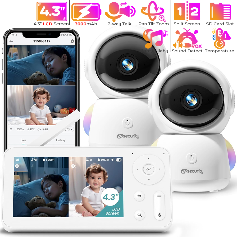 2K Baby Monitor with 2 Cameras - Photography Umbrella Lights reseña y precio
