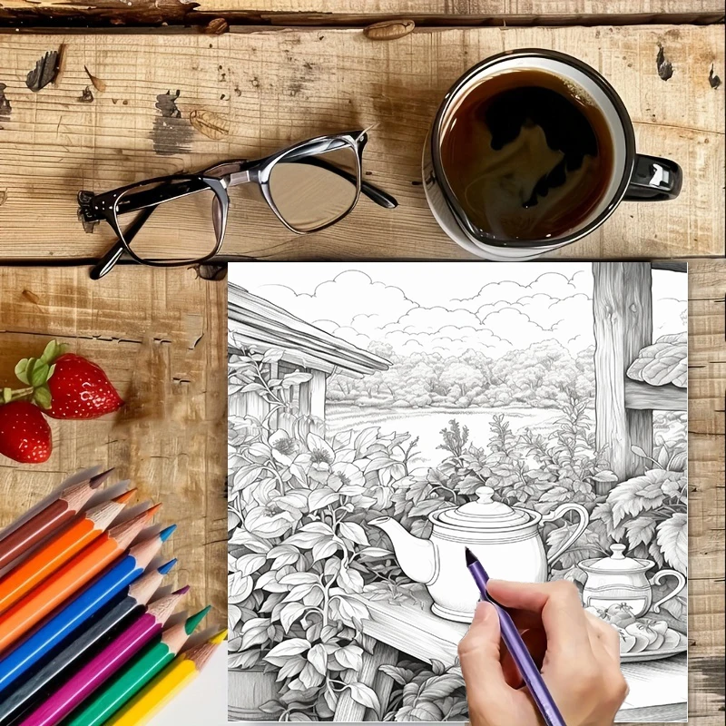 Tea In The Gardens Coloring Bo - Photography Of Book reseña y precio