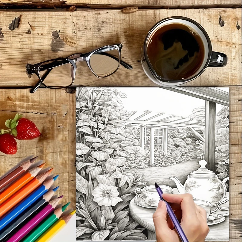 Tea In The Gardens Coloring Bo - Photography Of Book reseña y precio